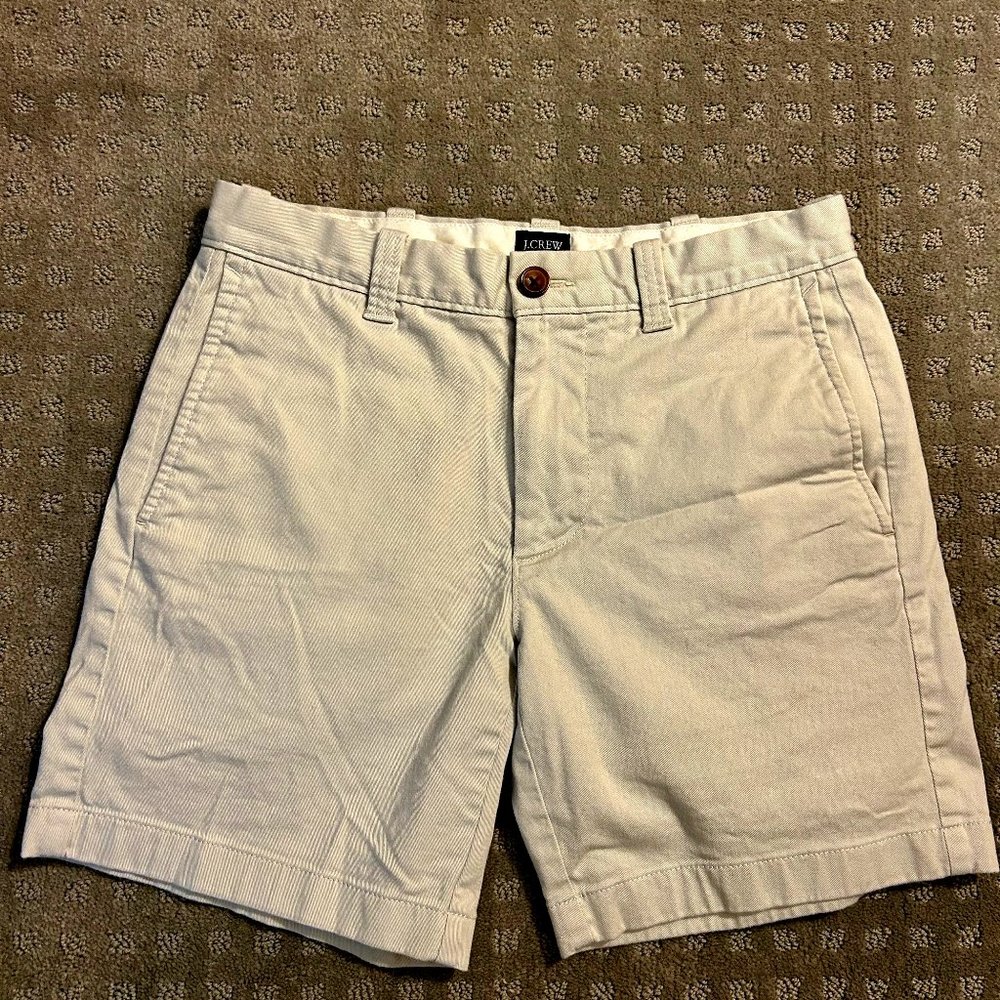 J. Crew 7" Flex Khaki Chino Short Stone Men’s Size 28